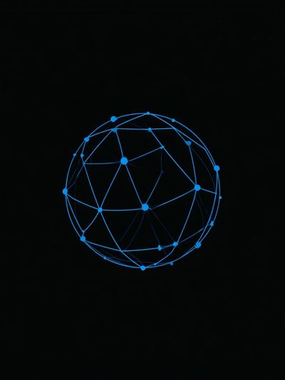 Neon Network Sphere Poster.