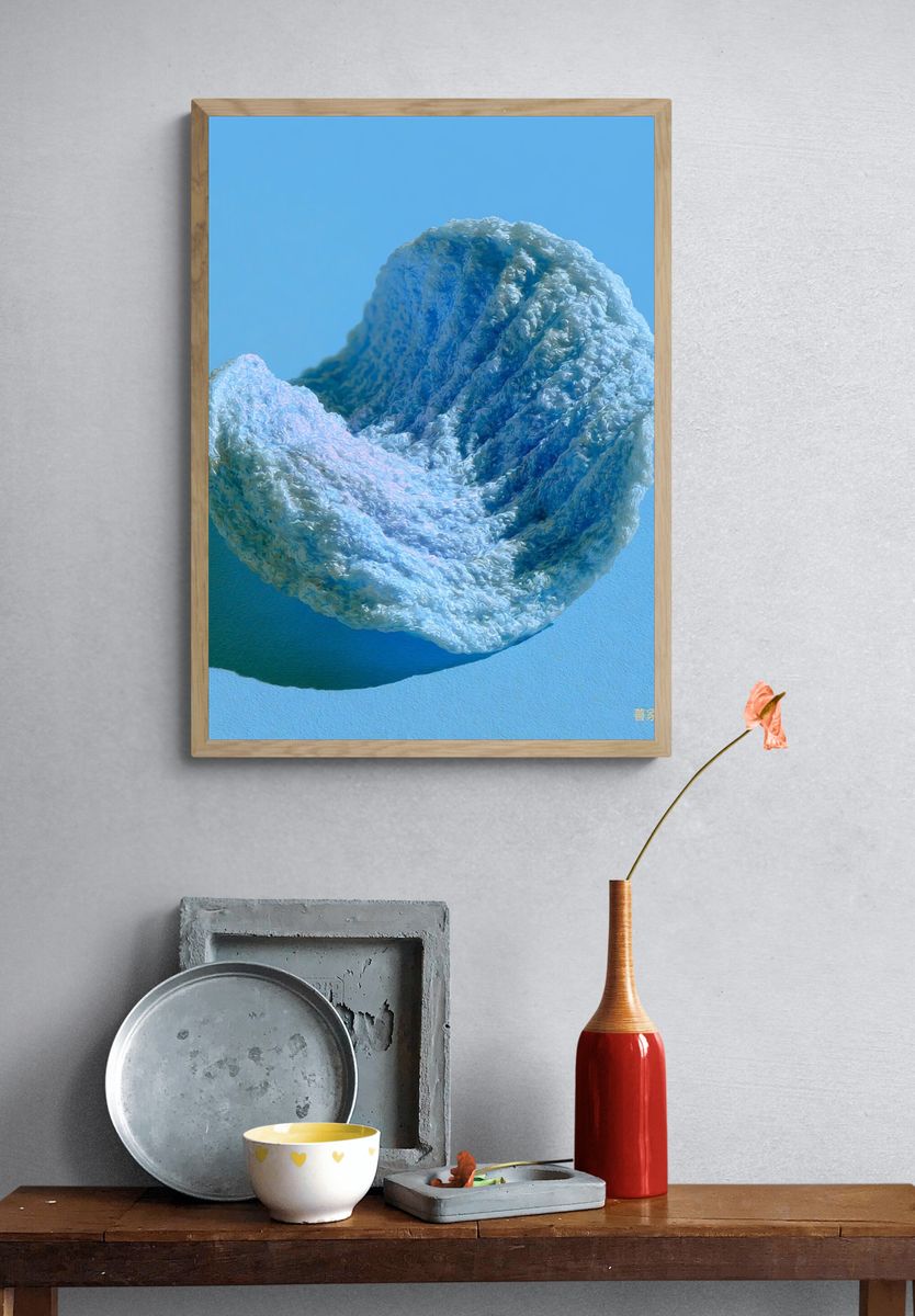 Blue Shell Sculpture Print. — room view 3