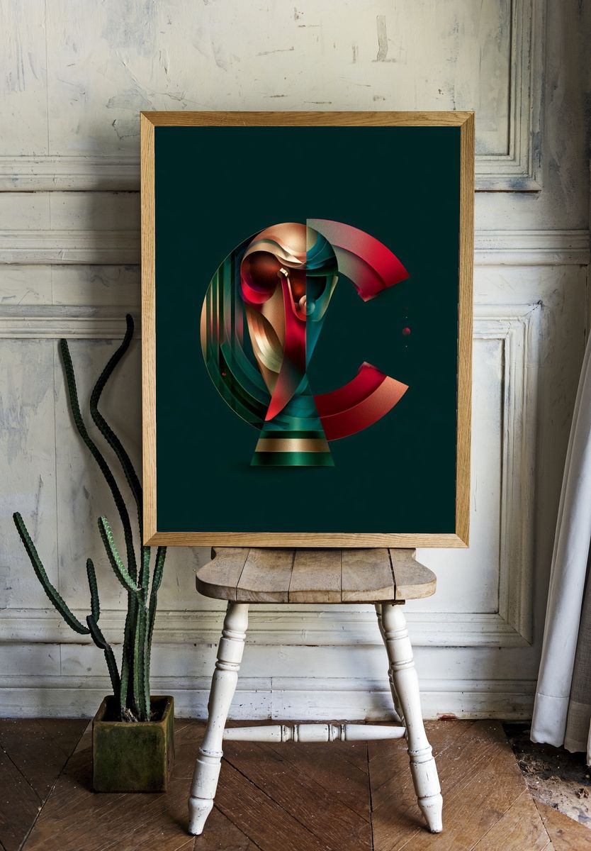 Abstract Letter C Poster. — room view 1