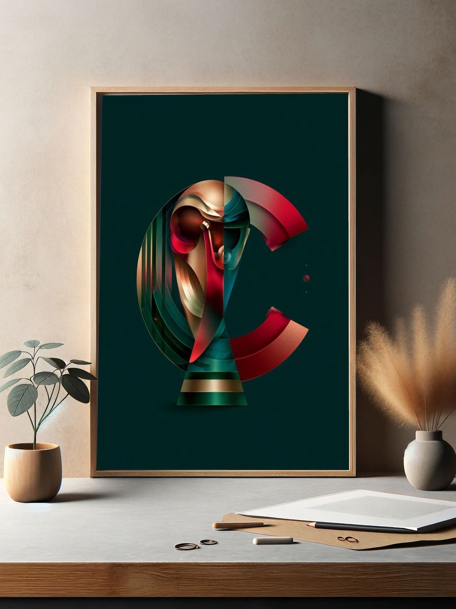 Abstract Letter C Poster. — room view 2