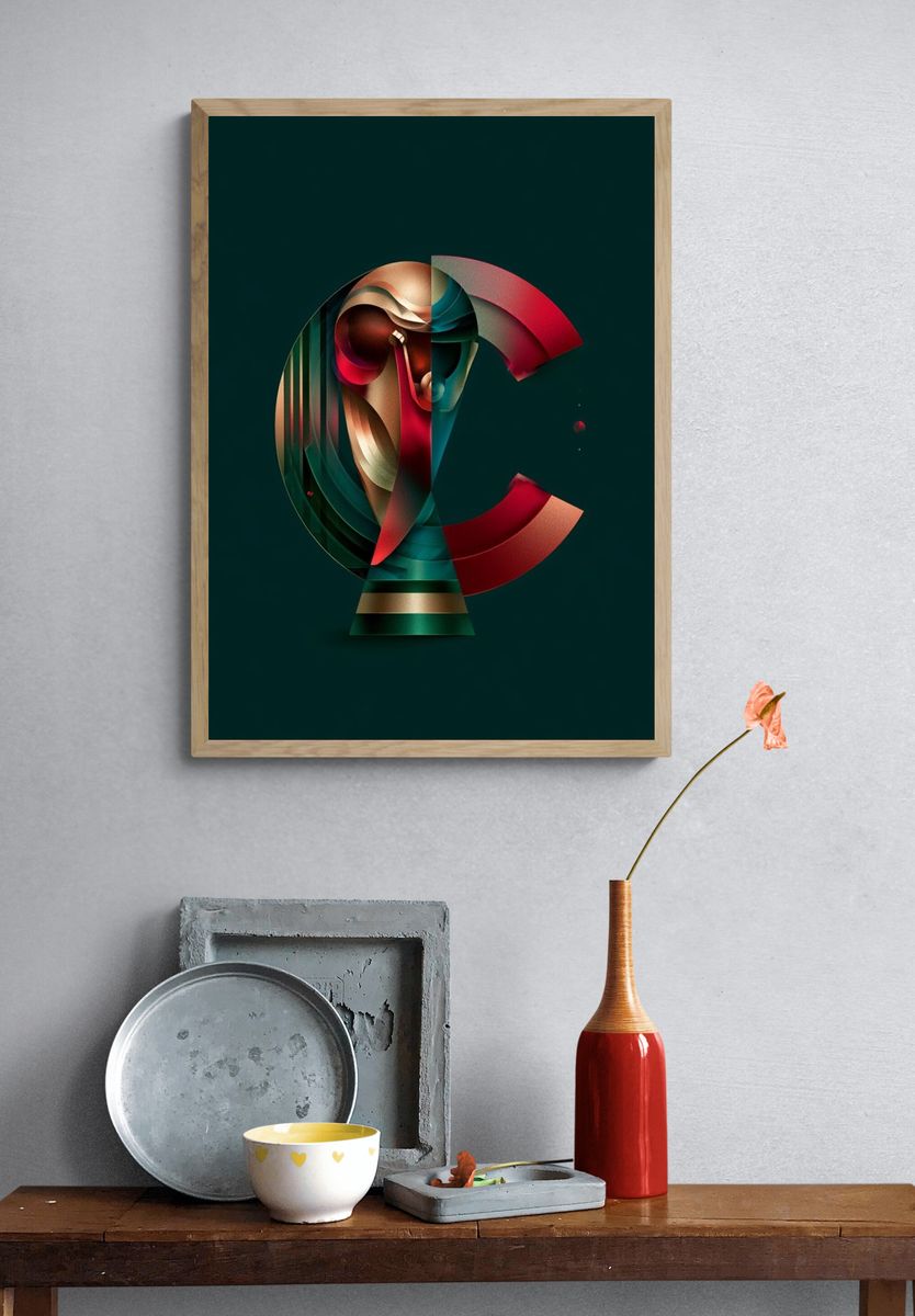 Abstract Letter C Poster. — room view 3