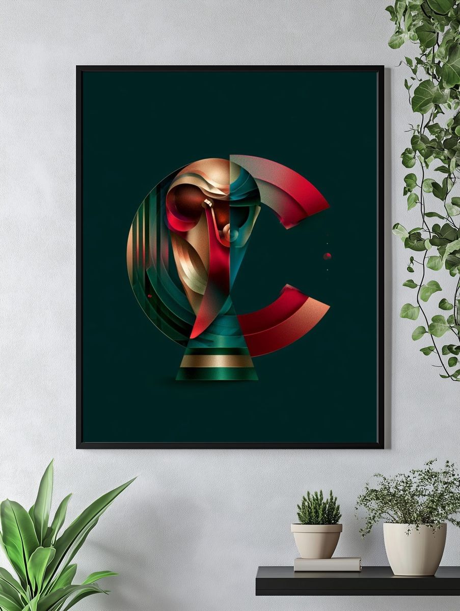 Abstract Letter C Poster. — room view 4