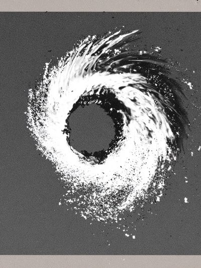 Monochrome Spiral Abstract Poster.