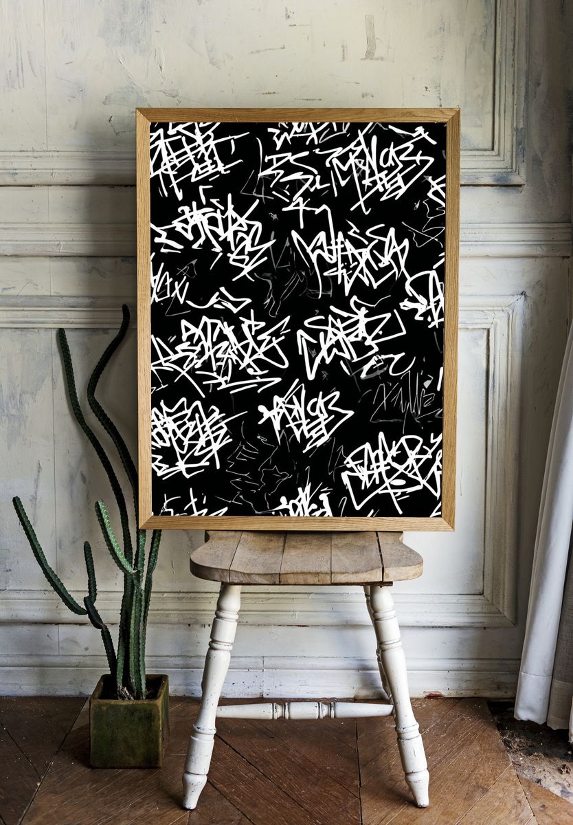 Graffiti Scribble Abstract Poster. room preview
