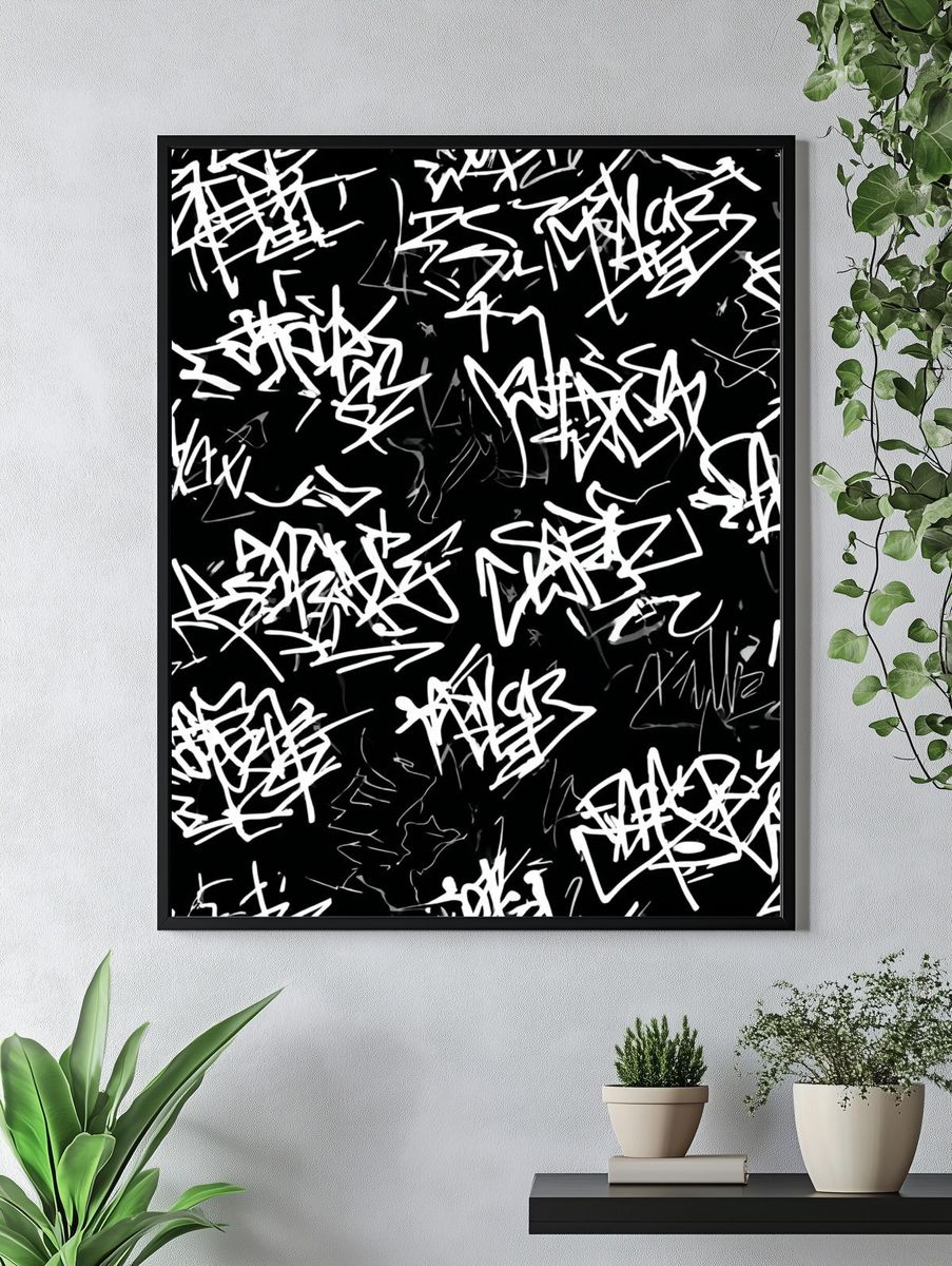 Graffiti Scribble Abstract Poster. — room view 4