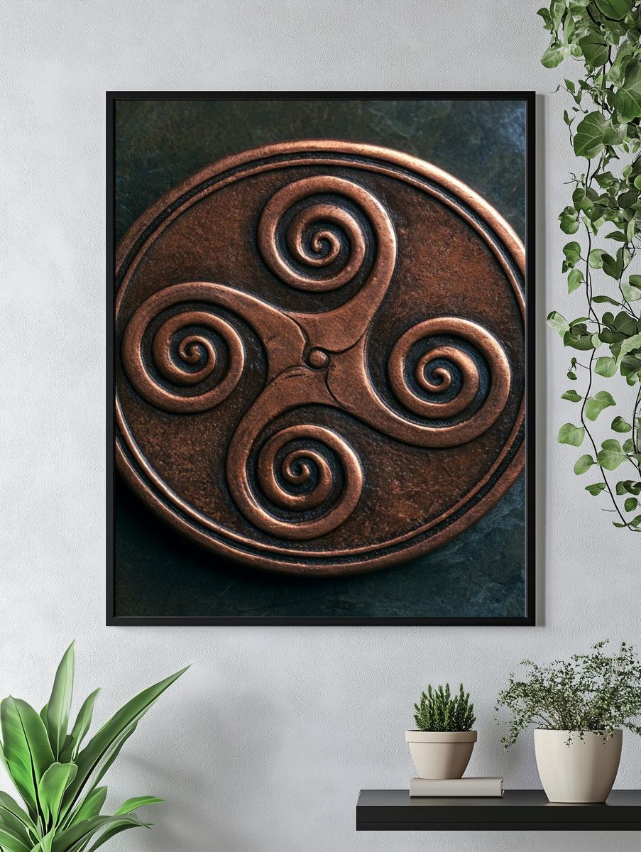 Triskelion Spiral Symbol Print. — room view 4