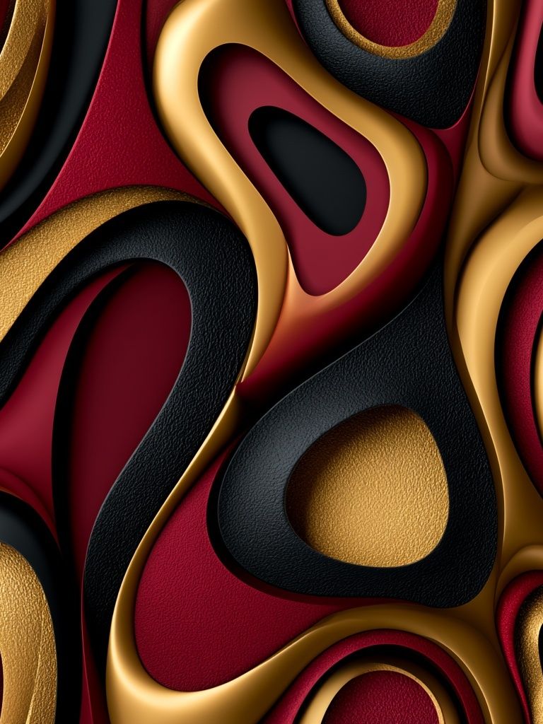 Crimson Gold Abstract Poster. poster detail