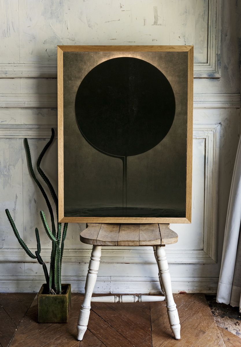 Dark Orb Abstract Poster. room preview