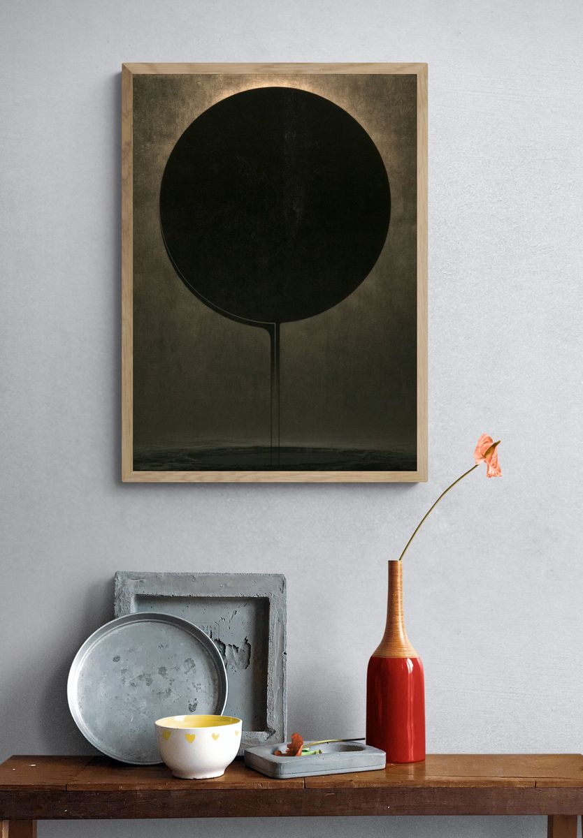 Dark Orb Abstract Poster. — room view 3