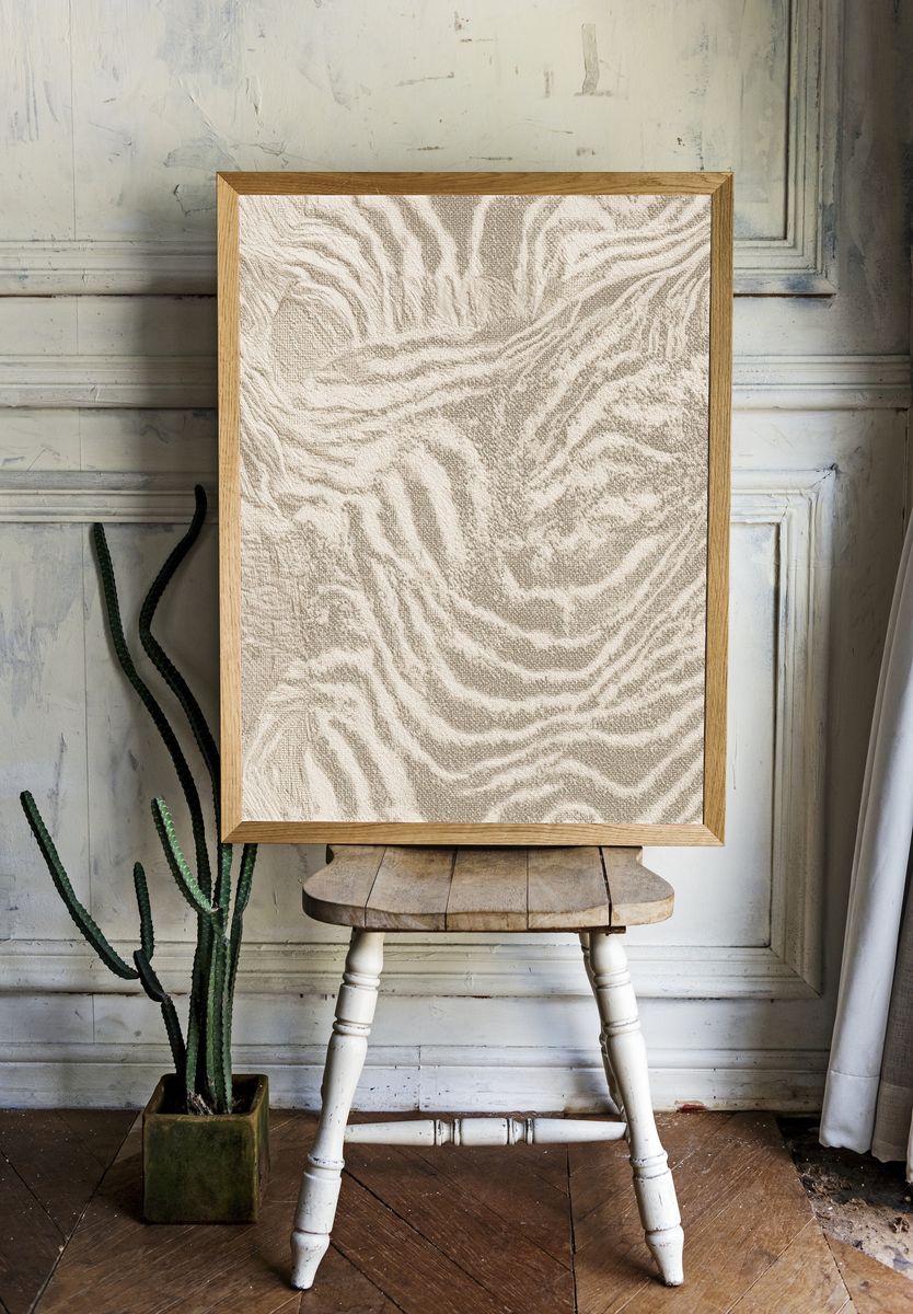 Textured Beige Abstract Print. room preview