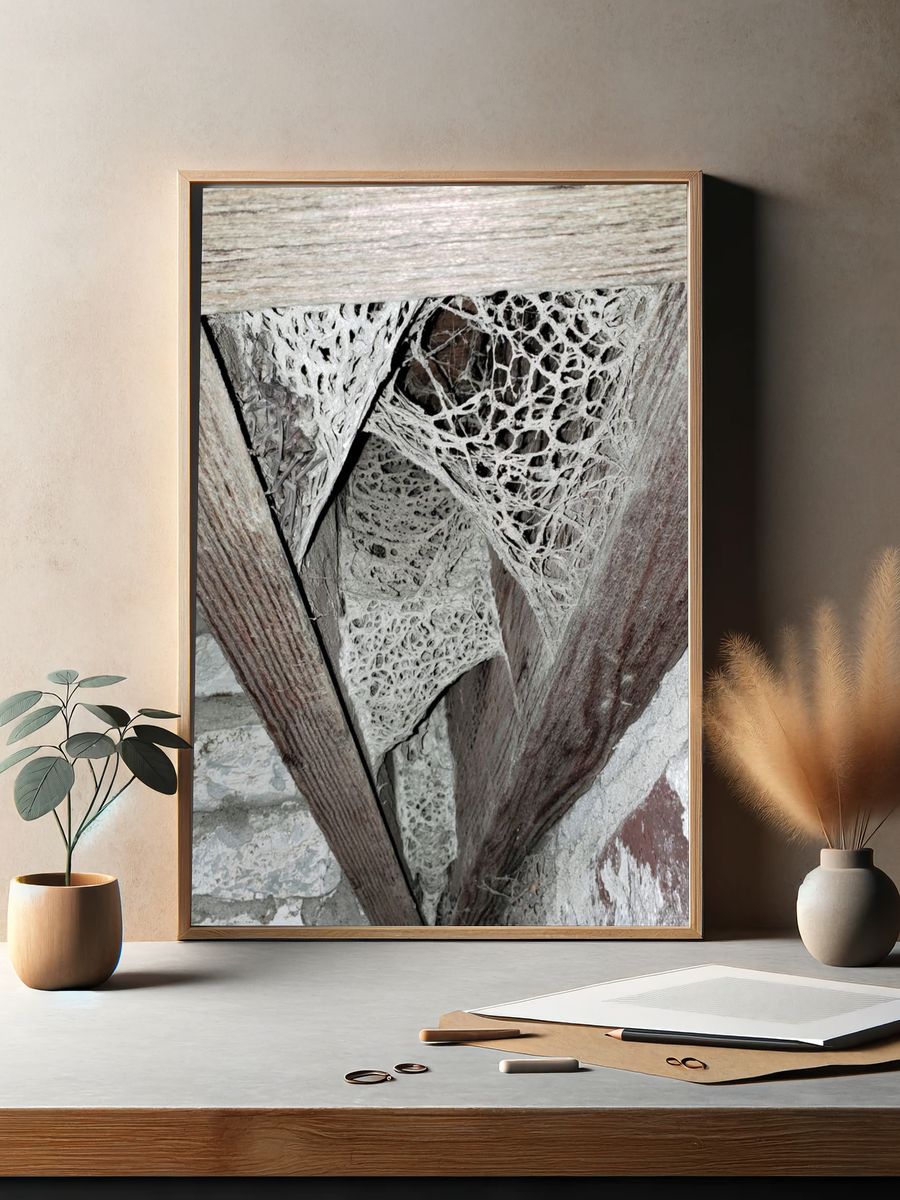 Rustic Wood Texture Abstract Poster. — room view 2