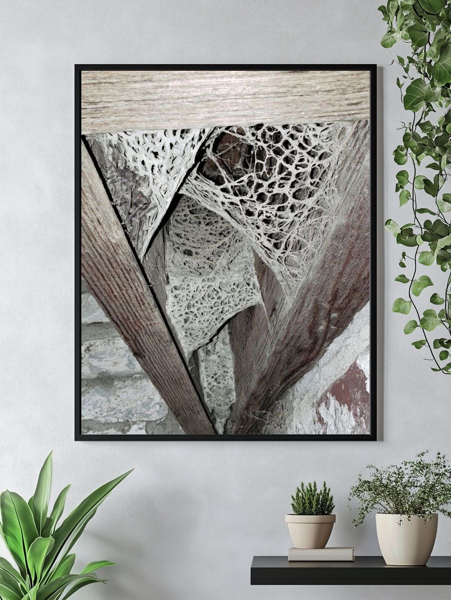 Rustic Wood Texture Abstract Poster. — room view 4