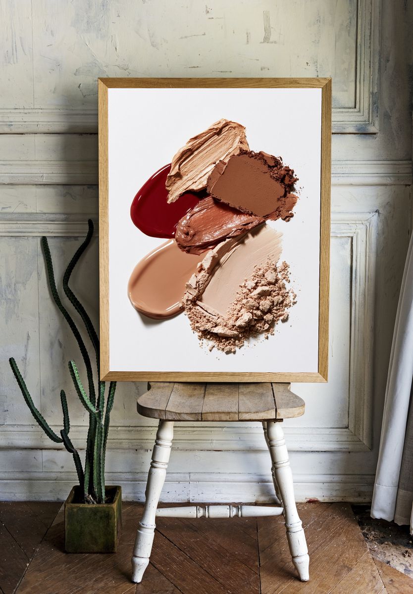 Neutral Makeup Swatches Abstract Print. room preview