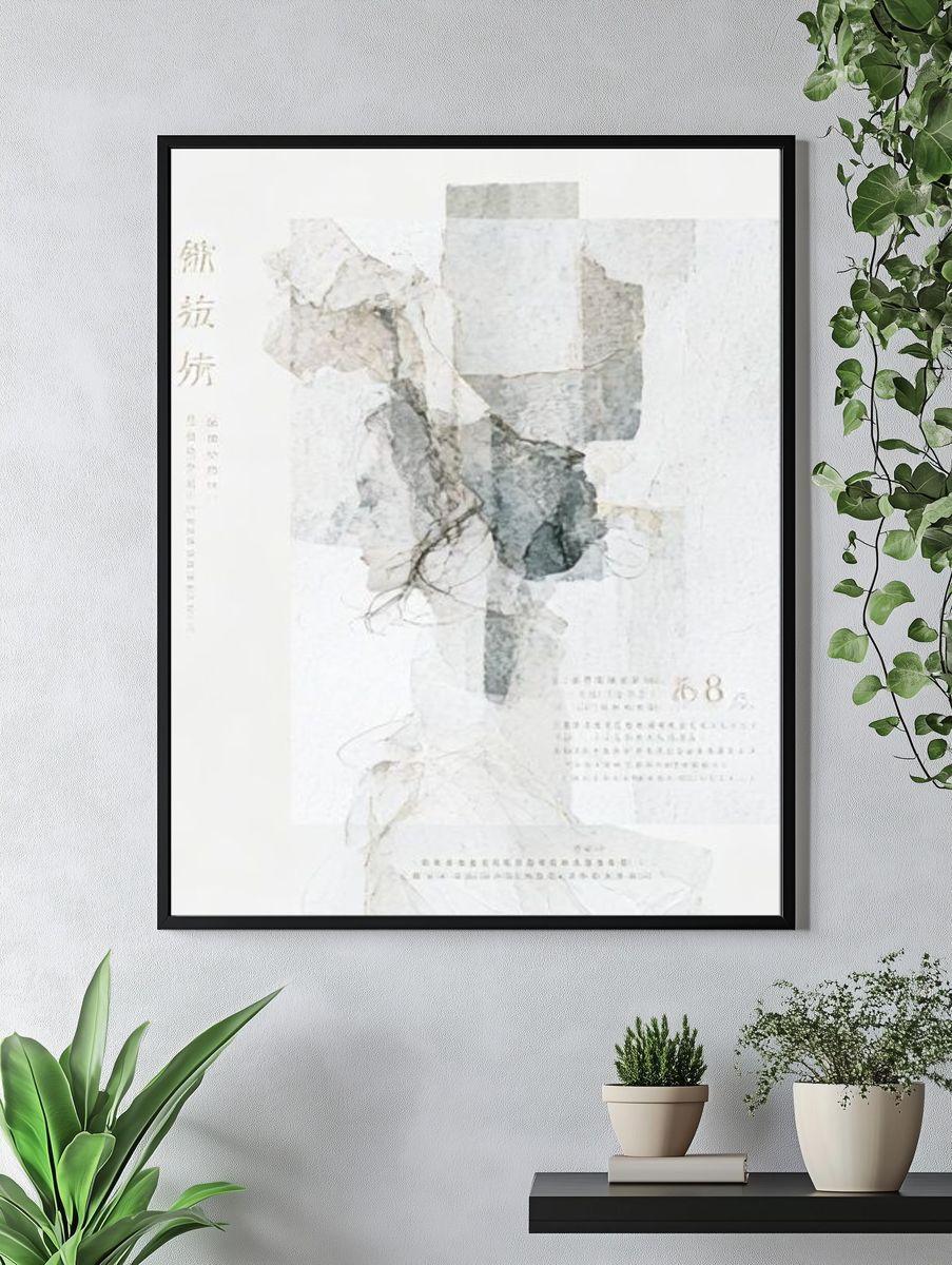 Abstract Ink Collage Poster. — room view 4