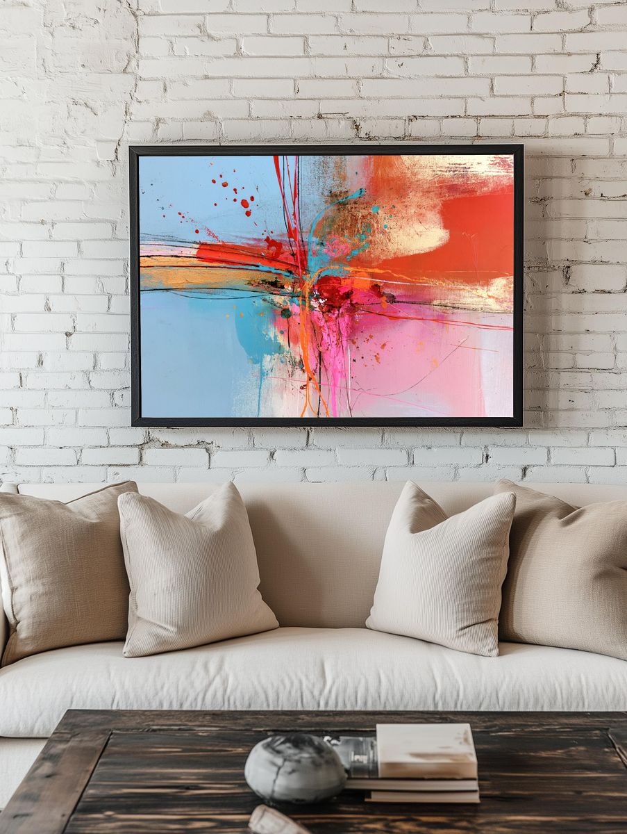 Color Burst Abstract Poster. room preview