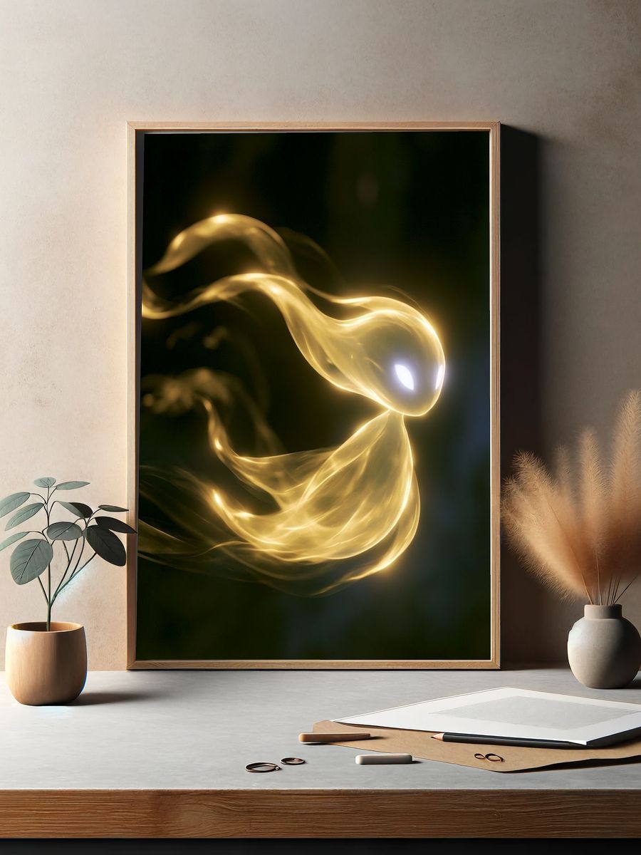 Golden Spirit Abstract Poster. — room view 2