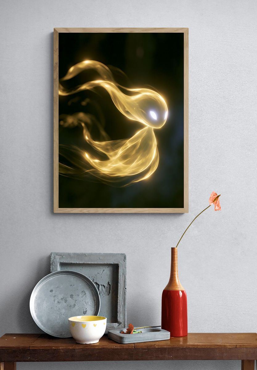 Golden Spirit Abstract Poster. — room view 3