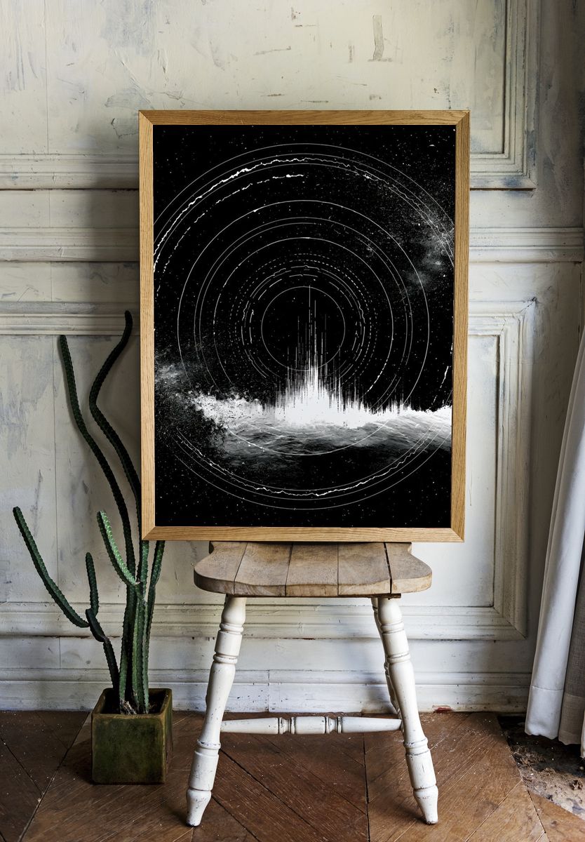 Celestial Orbit Abstract Print. — room view 1