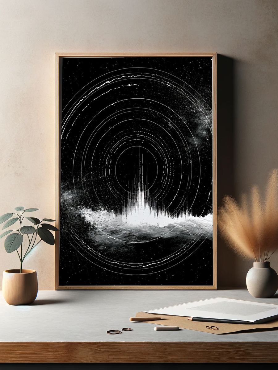 Celestial Orbit Abstract Print. — room view 2