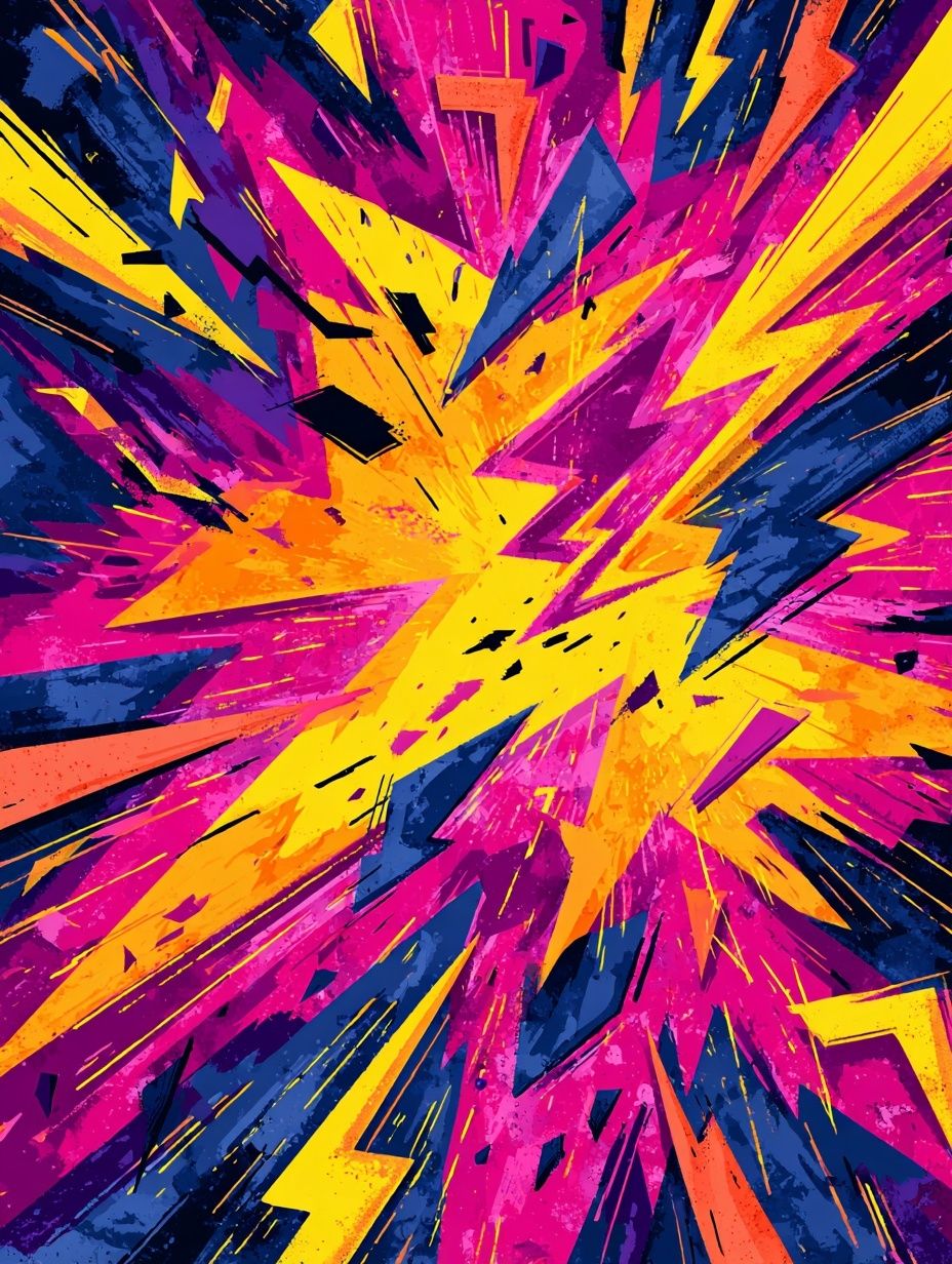 Electric Lightning Burst Abstract Poster. poster — abstract art