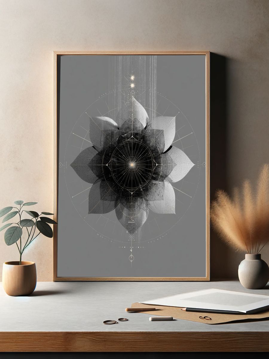 Celestial Lotus Abstract Print. — room view 2