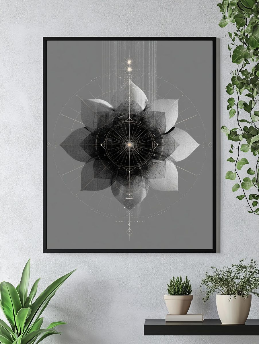 Celestial Lotus Abstract Print. — room view 4