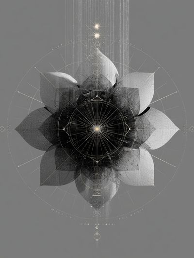 Celestial Lotus Abstract Print.