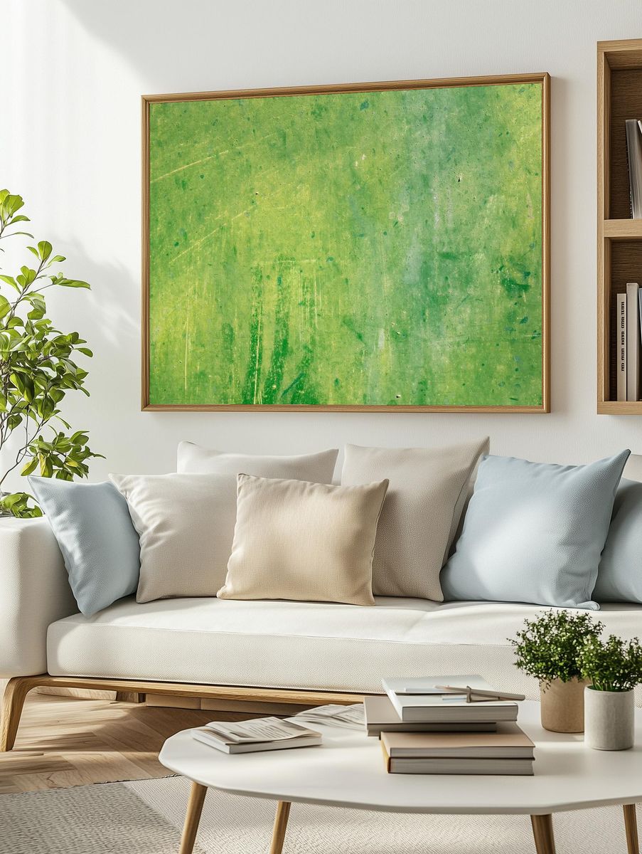 Green wall background, free public. — room view 2