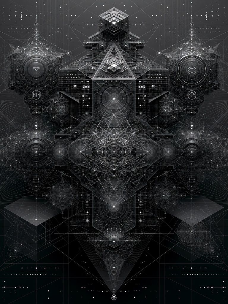Sacred Geometric Monolith Print. poster — abstract art