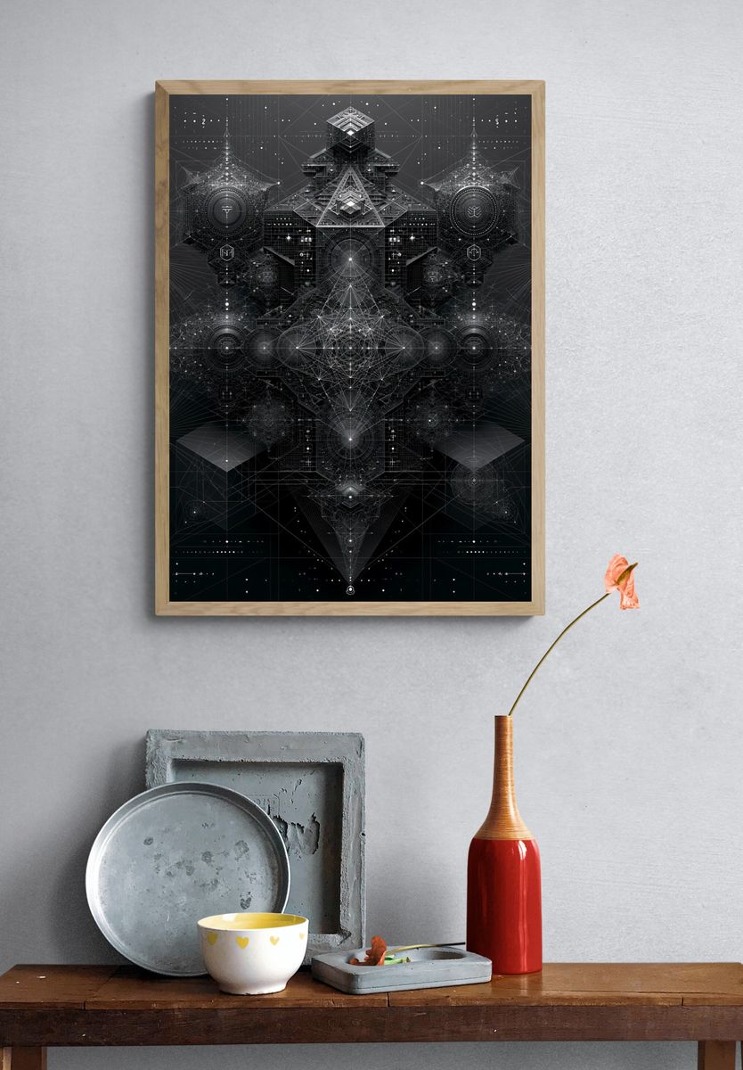 Sacred Geometric Monolith Print. — room view 3