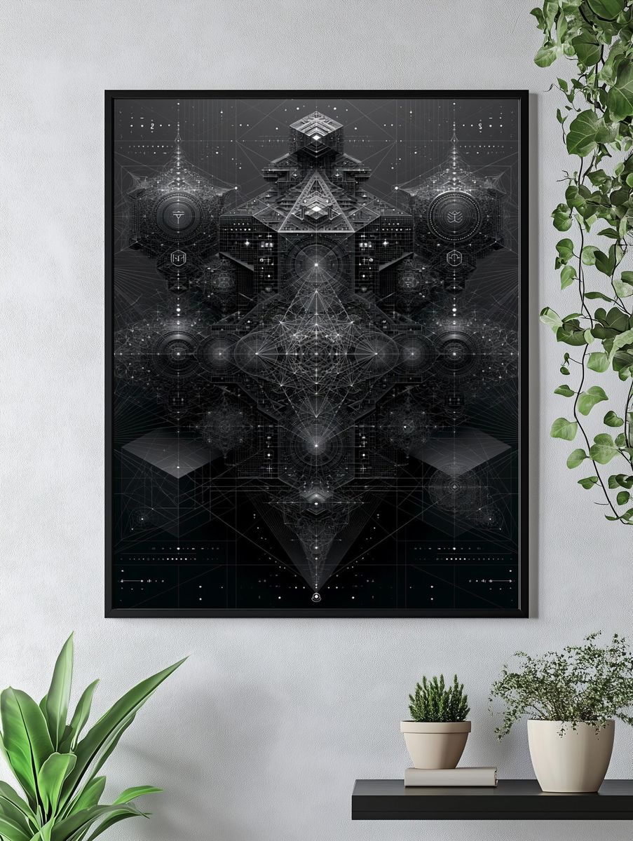 Sacred Geometric Monolith Print. — room view 4