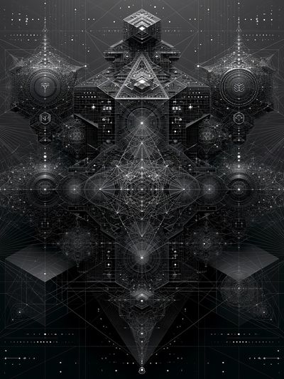 Sacred Geometric Monolith Print.