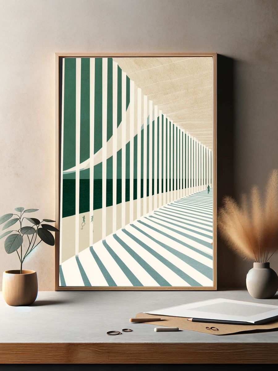 Abstract Coastal Corridor Poster. — room view 2