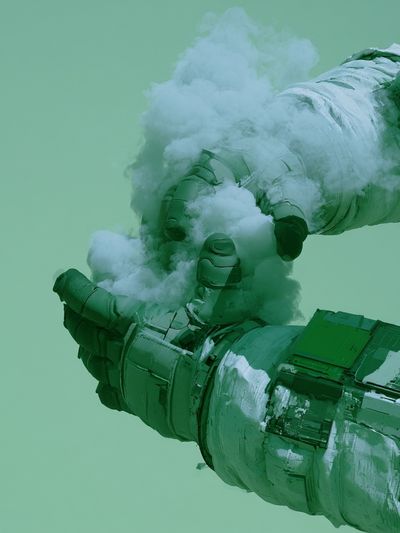 Green Abstract Hands Poster.