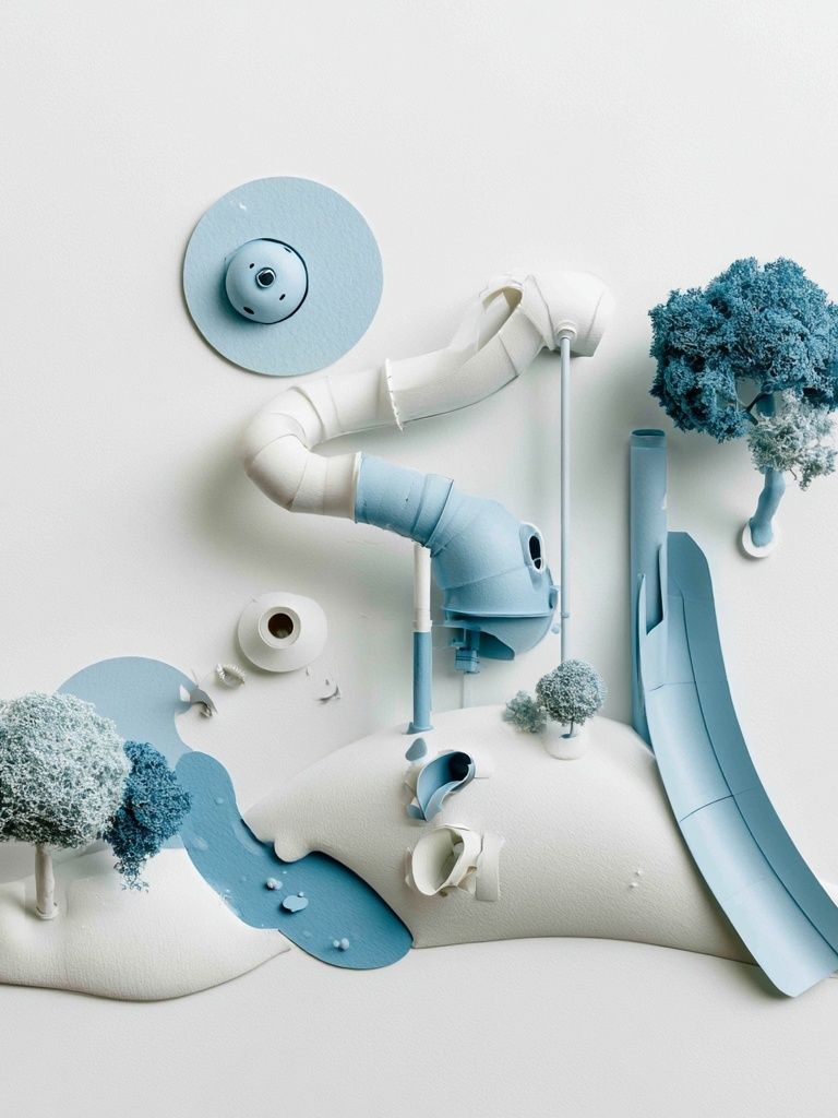 Dreamy Paper Landscape Poster. poster — abstract art