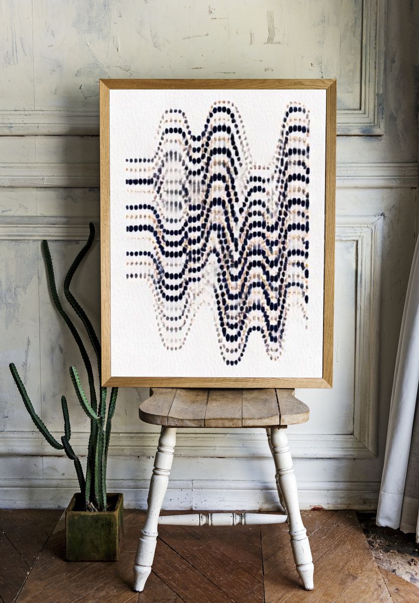 Wavy Dot Abstract Poster. room preview