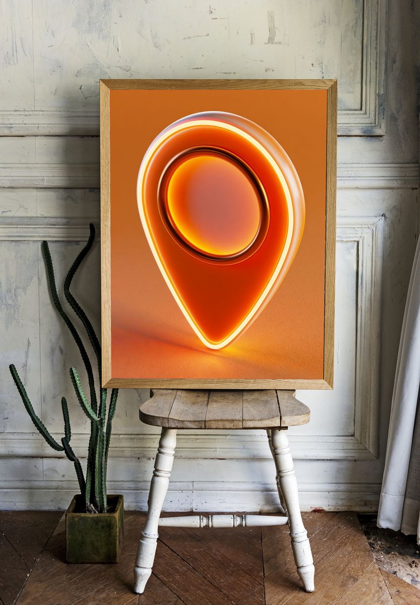 Orange Glow Abstract Poster. room preview