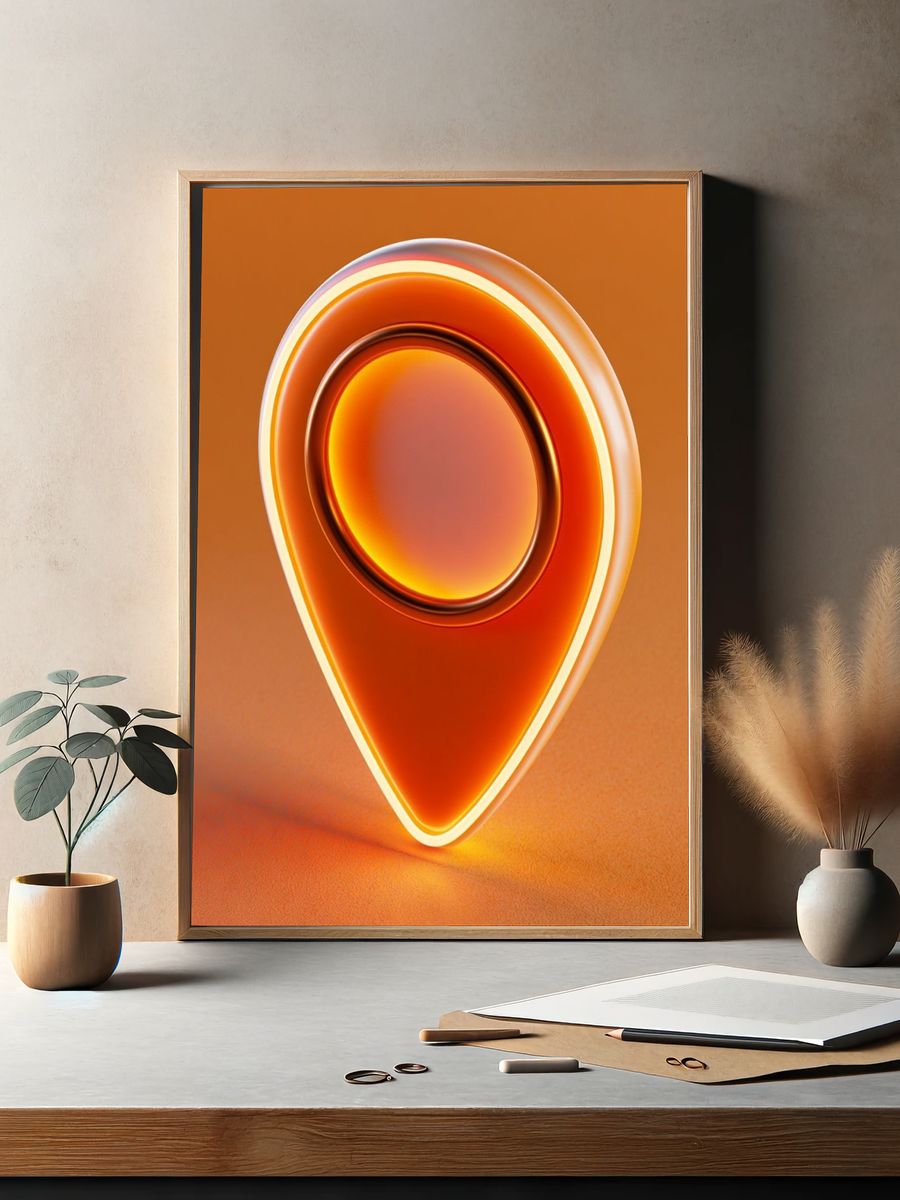 Orange Glow Abstract Poster. — room view 2