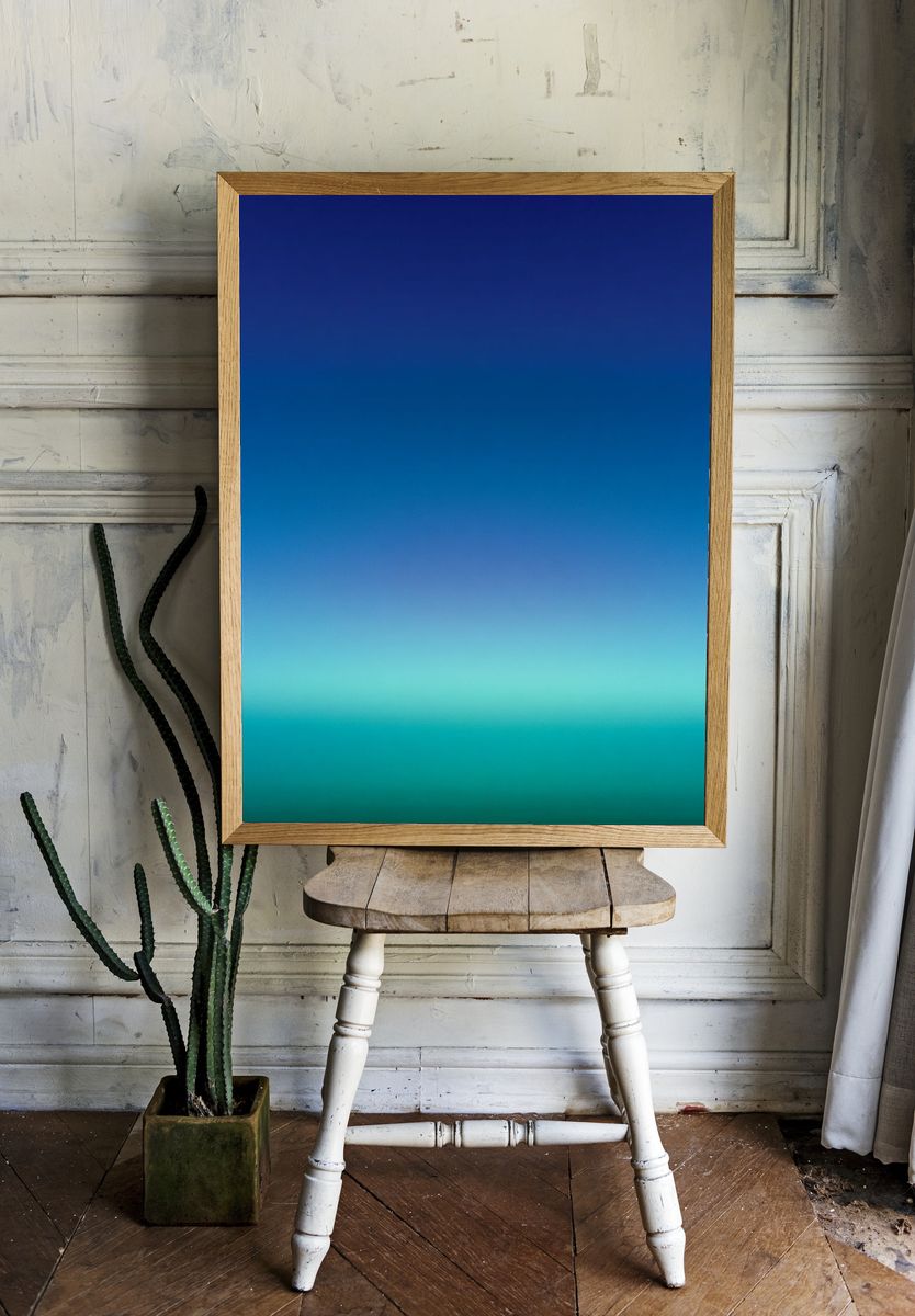 Ocean Horizon Abstract Print. room preview