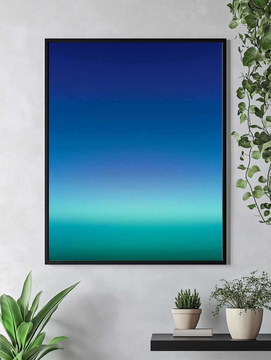 Ocean Horizon Abstract Print. — room view 4