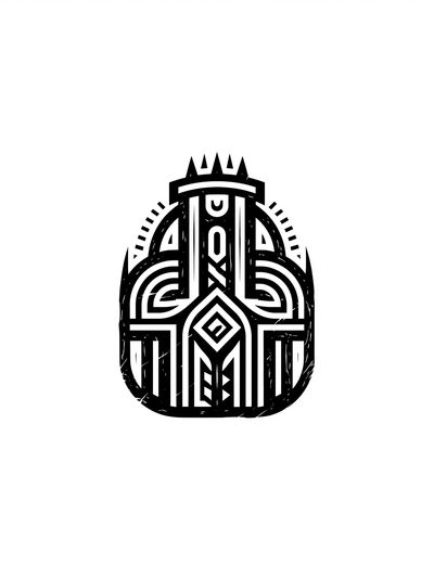 Geometric Tribal Mask Print. poster