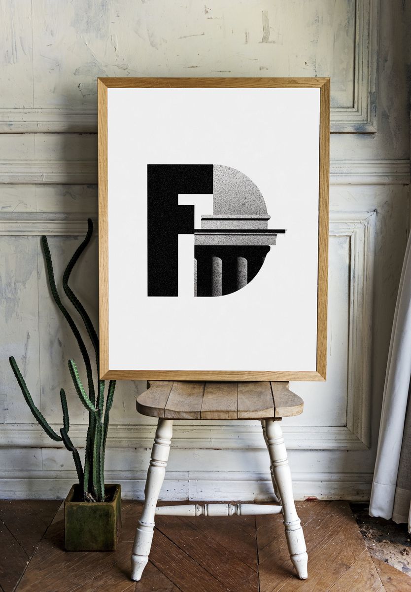 Monogram Arch Abstract Poster. — room view 1