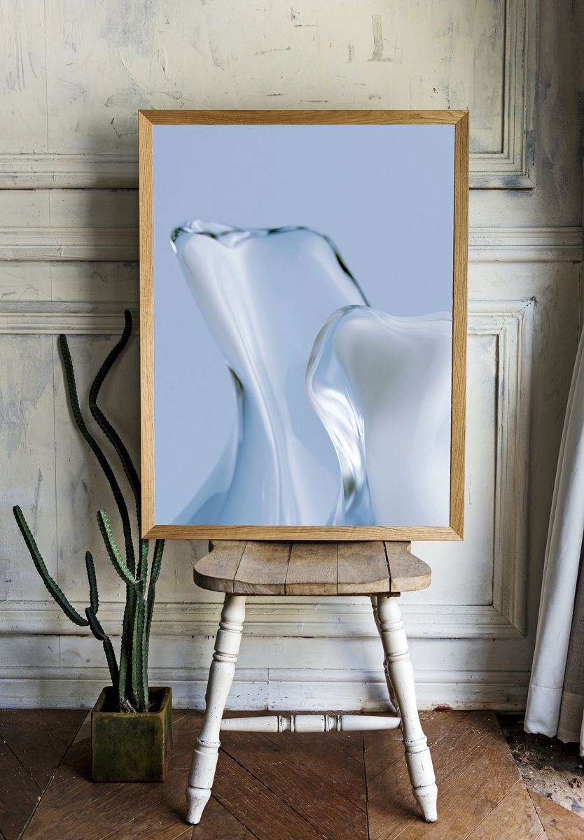 Glass Petals Abstract Print. — room view 1