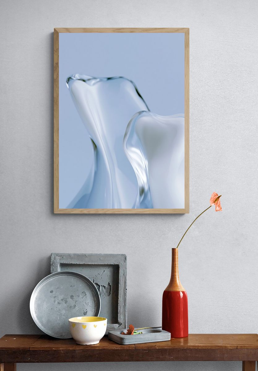 Glass Petals Abstract Print. — room view 3
