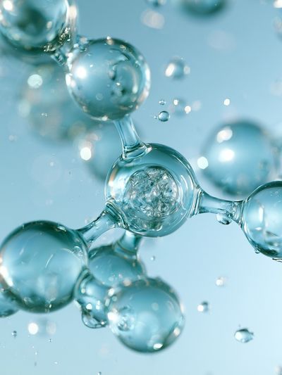 Aqua Molecular Bubbles Abstract Poster.