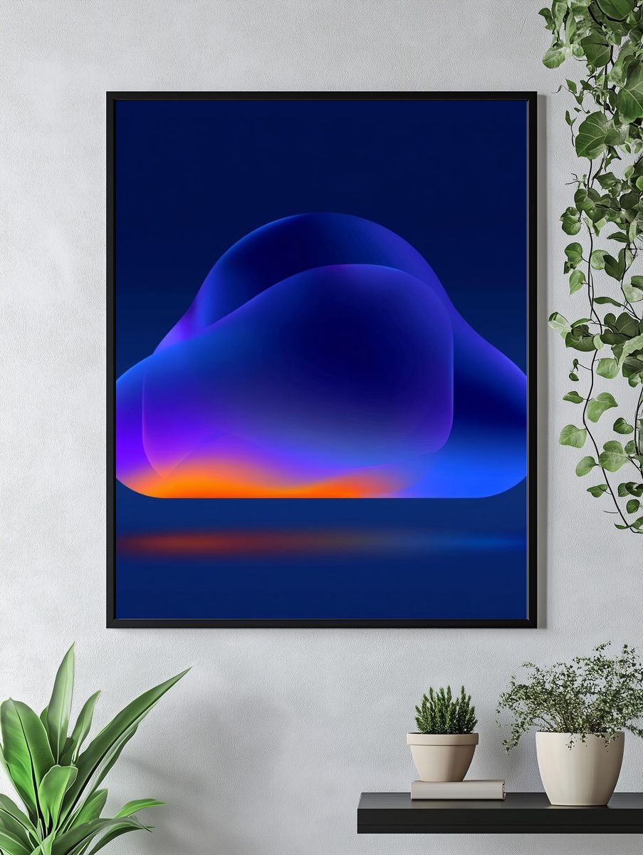 Neon Cloud Abstract Poster. — room view 4