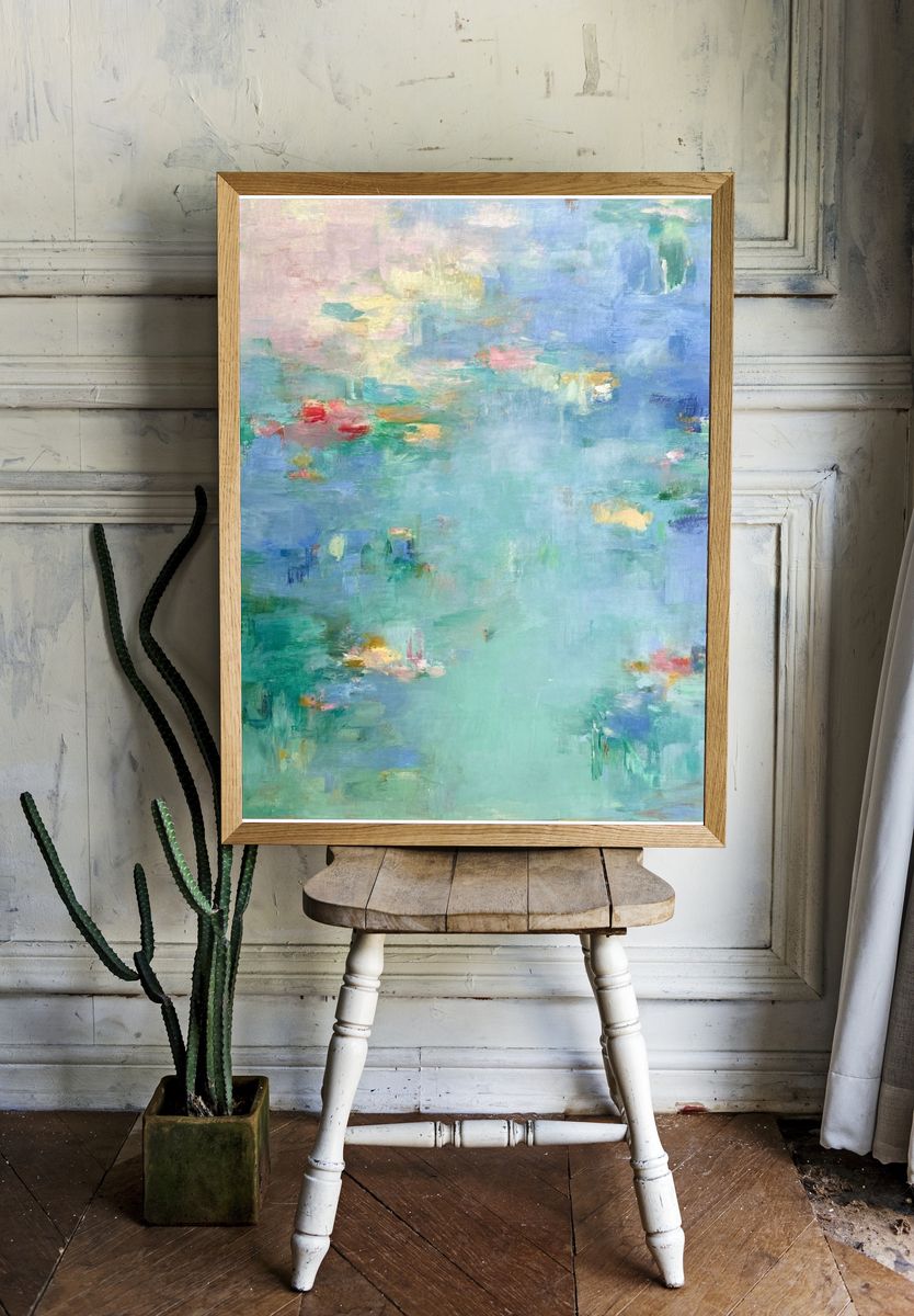Pastel Abstract Wash Poster. — room view 1