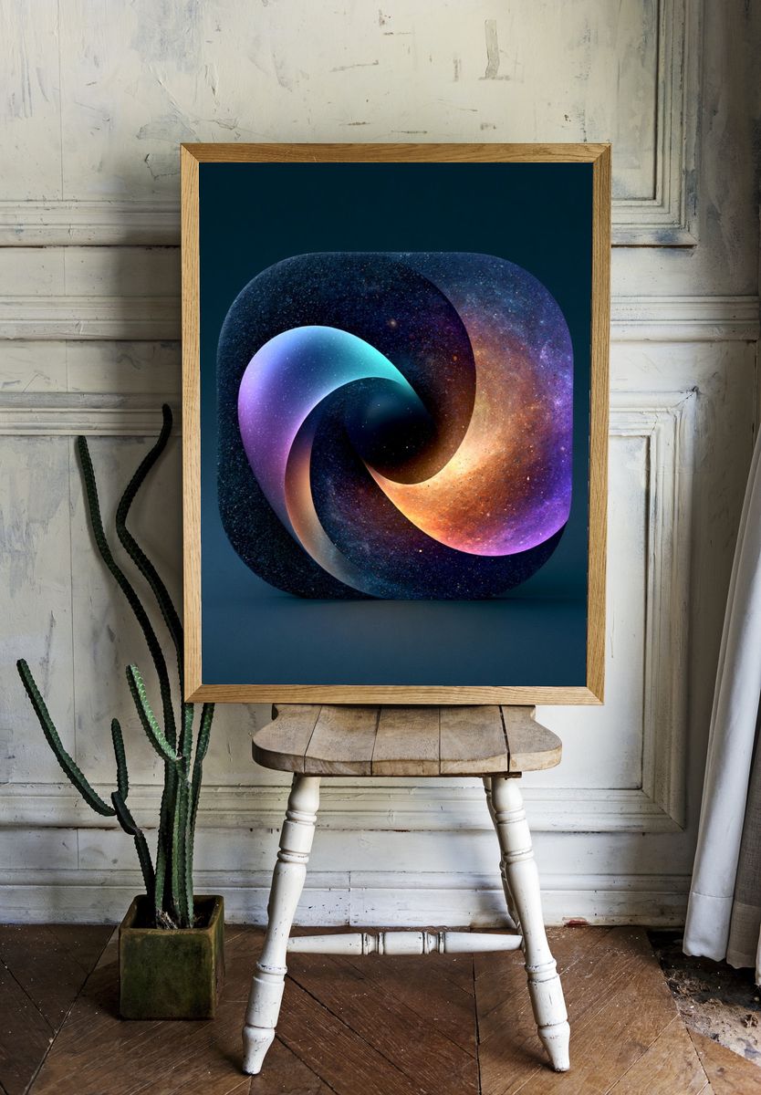 Cosmic Spiral Abstract Poster. — room view 1