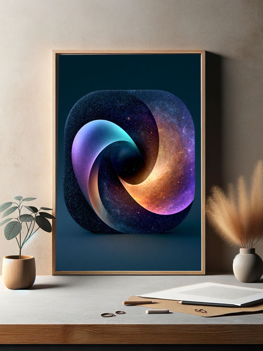 Cosmic Spiral Abstract Poster. — room view 2