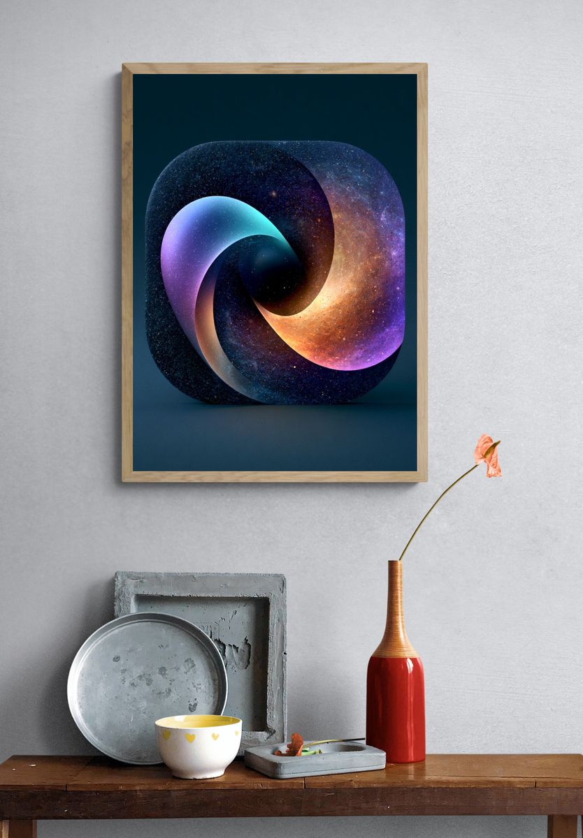 Cosmic Spiral Abstract Poster. — room view 3